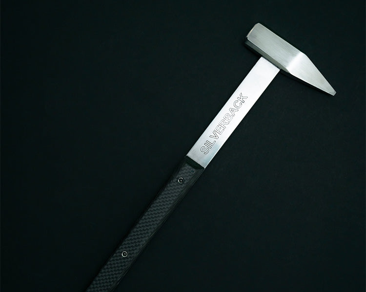 X Series Silverback competition forging stamp farrier tool on a black background